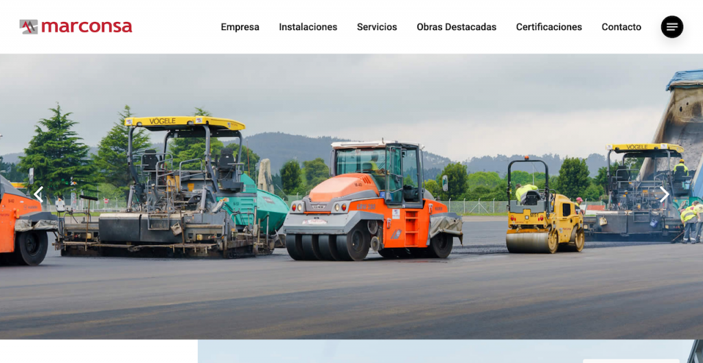 Web de Marconsa Empresa Contructora de obras y servicios